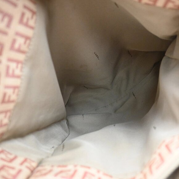 FENDI Logo Zucca Zucchino Pattern Hand Bag Canvas Leather Pink Italy 35EF744 - Picture 8 of 16